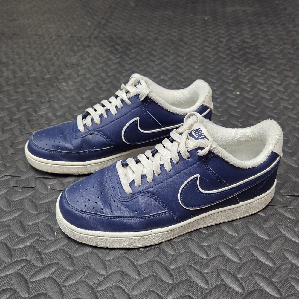 Nike Blue and White Athletic Sneakers with Textured Upper